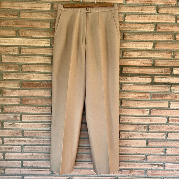 Vintage Pendleton Wool Tan Khaki High Rise Women’s Suit Pants Trousers Size 6 - Picture 1 of 6